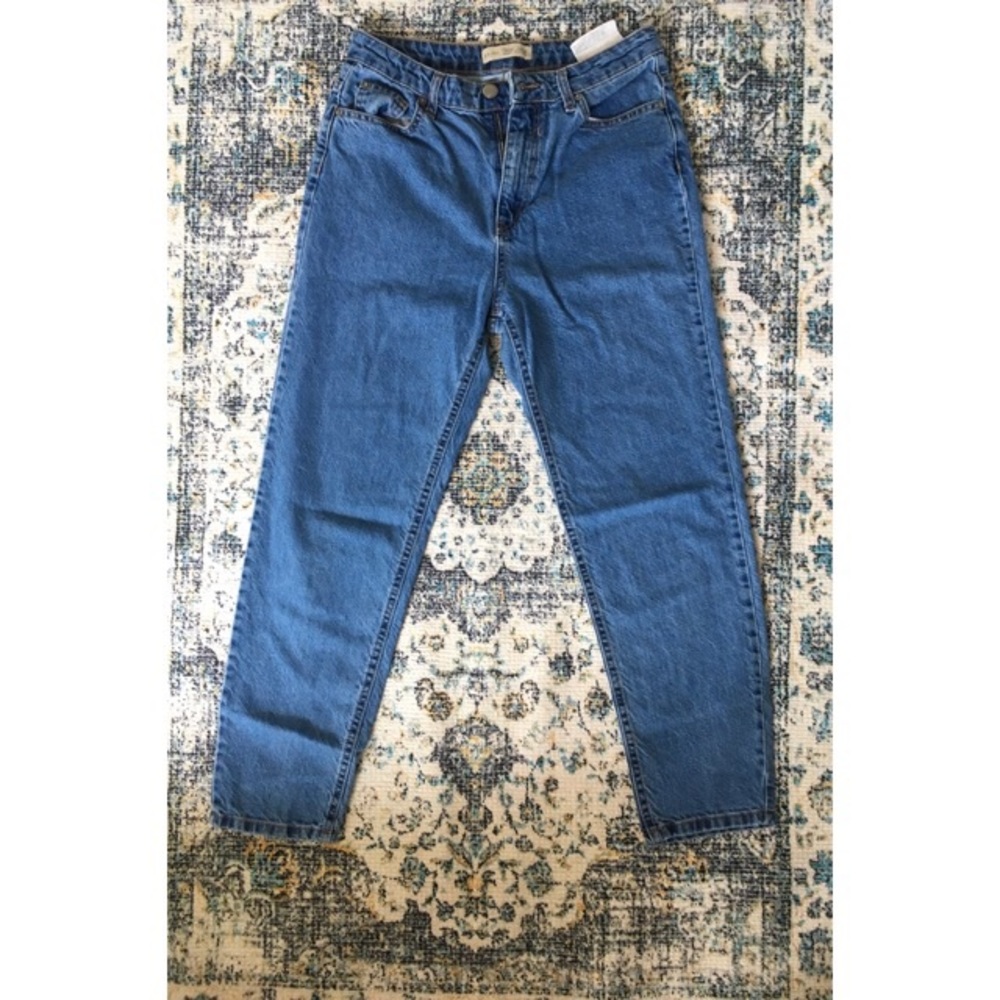 Bershka vintage denim hi-waisted mom crop
